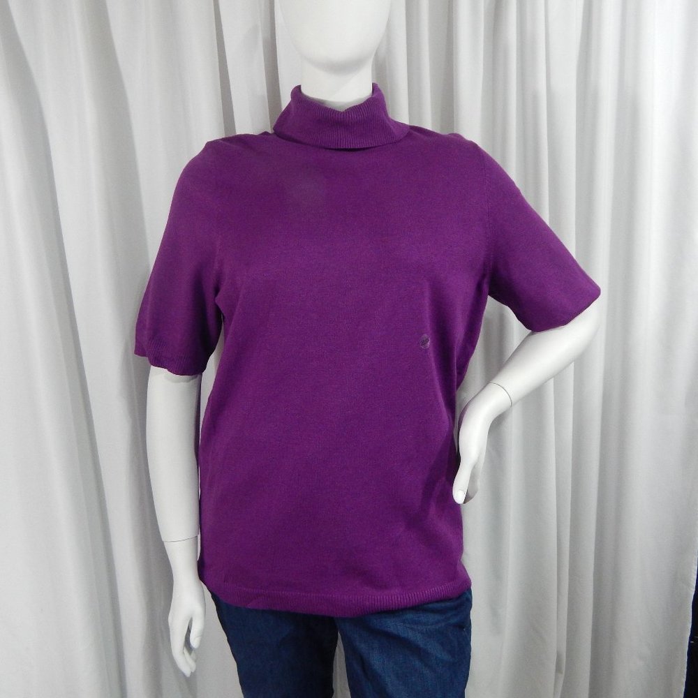 NWOT Dark Purple Short Sleeve Turtleneck  22/24